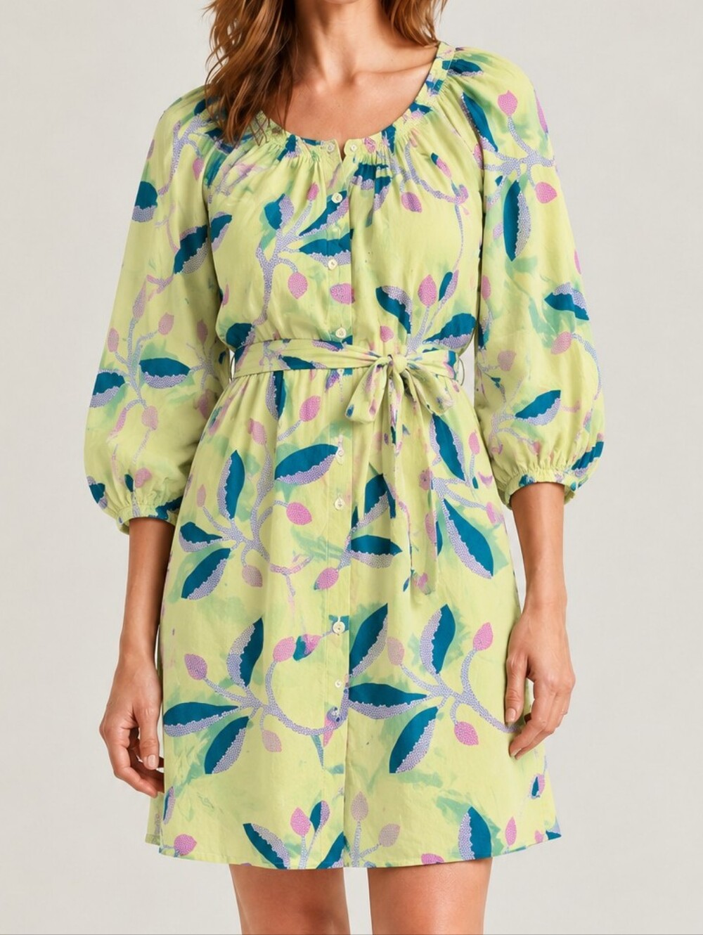 Tucker NYC Floral Silk Button-Down Dress Size M